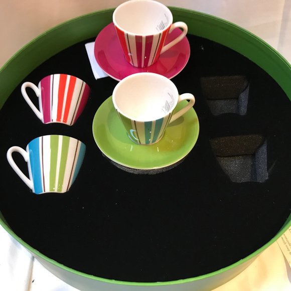Kate Spade Collins Stripe   Demitasse Espresso Set - Picture 6 of 8
